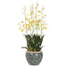 43" Hand-Wrapped Oncidium Orchid Artificial Flower Arrangement w/Ceramic Vase -Yellow - LHO500-YE