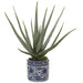 21" Agave Succulent Artificial Plant w/Ceramic Vase -Green (pack of 2) - LPA031-GR