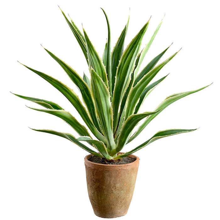 33" Artificial Agave Plant w/Clay Pot -Green - LPA050-GR