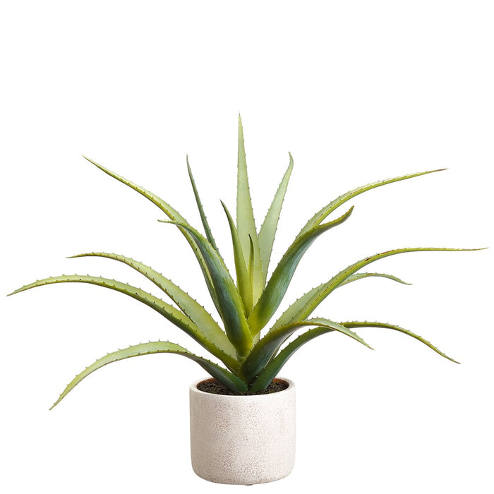 17" Artificial Aloe Plant w/Cement Pot -Green (pack of 4) - LPA084-GR
