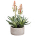 14" Blooming Agave Leaf Artificial Plant w/Cement Pot -Pink/Green (Pack of 2) - LPA314-PK/GR
