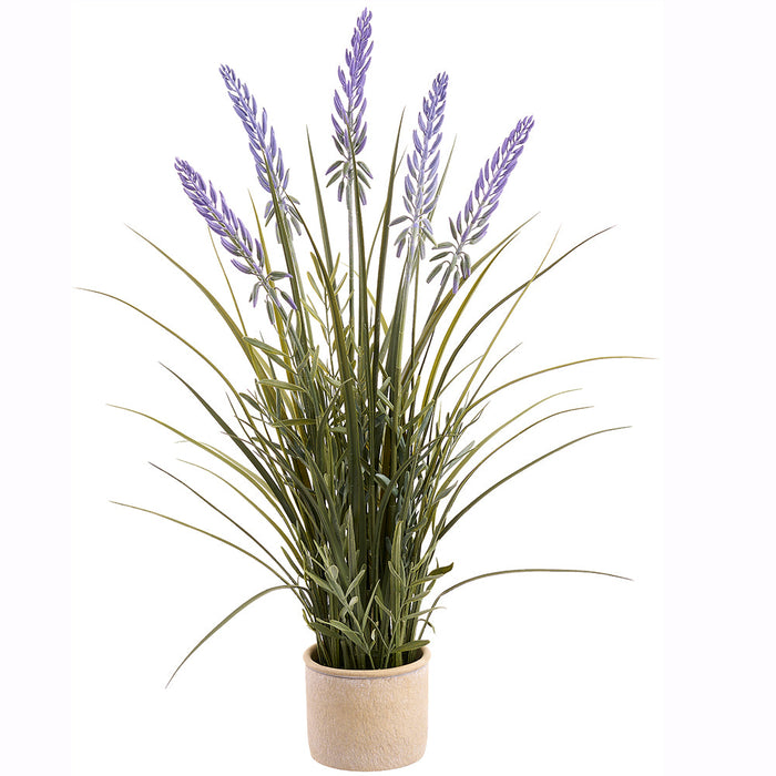 40" Blooming Agave Artificial Plant w/Cement Pot -Lavender/Purple (Pack of 2) - LPA742-LV/PU