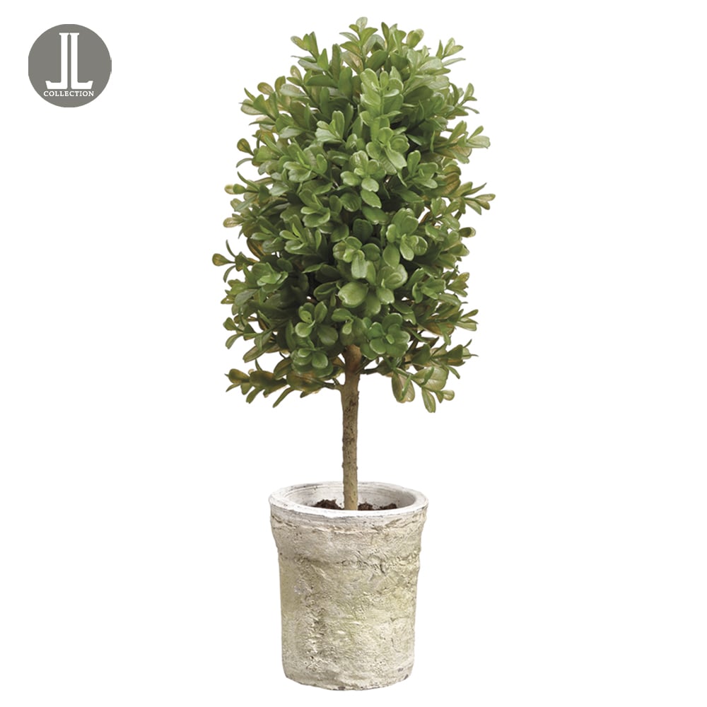 16" Boxwood ConeShaped Artificial Topiary Plant w/Clay Pot Green