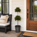 39" Outdoor UV-Resistant Artificial Double Boxwood Ball-Shaped Topiary w/Pot -Green (Pack of 2) - LPB036-GR