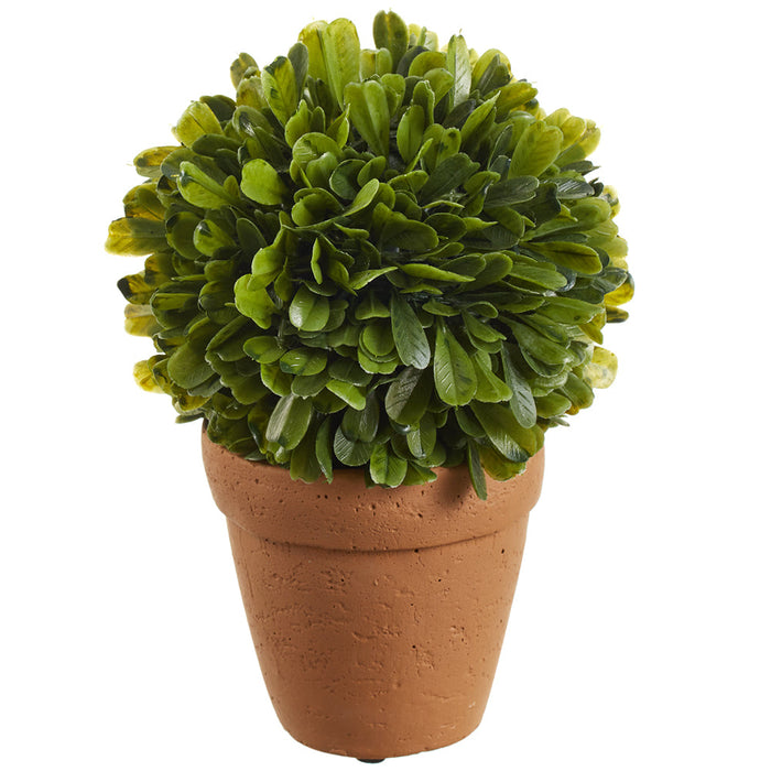 ball shaped plant pots 8" Boxwood Ball-Shaped Artificial Topiary Plant w/Cement Pot -Green (Pack of 6)