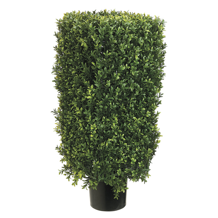 2'6" Boxwood Rectangle-Shaped Artificial Topiary w/Pot Indoor/Outdoor - LPB232-GR/TT