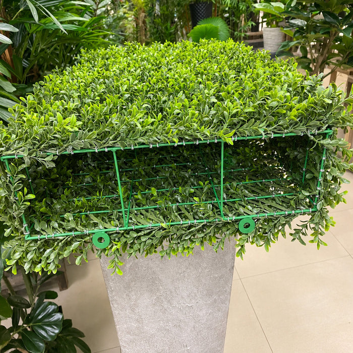 31.5"Hx23.5"Wx8"D Outdoor UV-Resistant Artificial Boxwood Topiary Hedge -Green - LPB243-GR