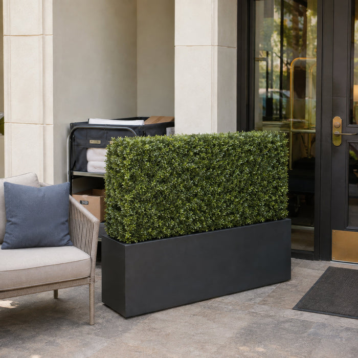 21.5"Hx37"Wx7"D Outdoor UV-Resistant Artificial Boxwood Topiary Hedge -Green - LPB246-GR