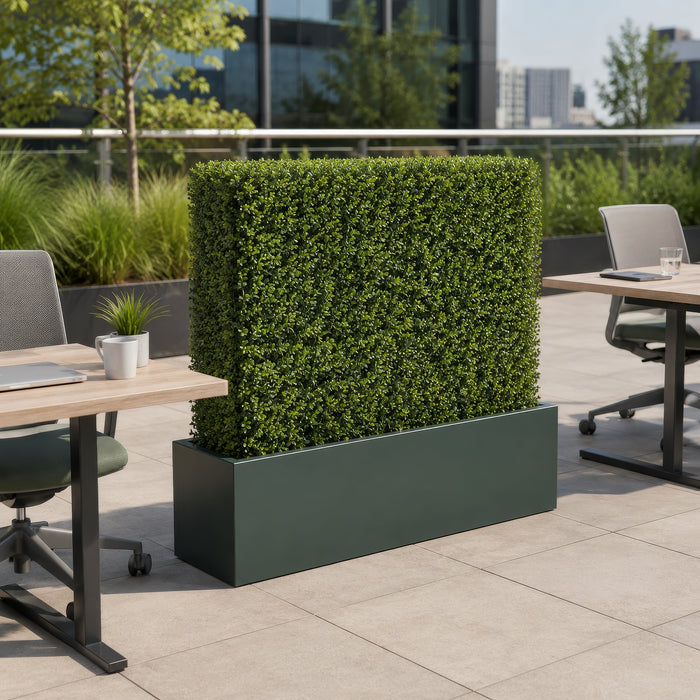 37.5"Hx40"Wx7.5"D Outdoor UV-Resistant Artificial Boxwood Topiary Hedge -Green - LPB249-GR