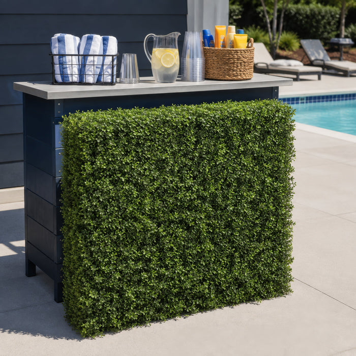 37.5"Hx40"Wx7.5"D Outdoor UV-Resistant Artificial Boxwood Topiary Hedge -Green - LPB249-GR