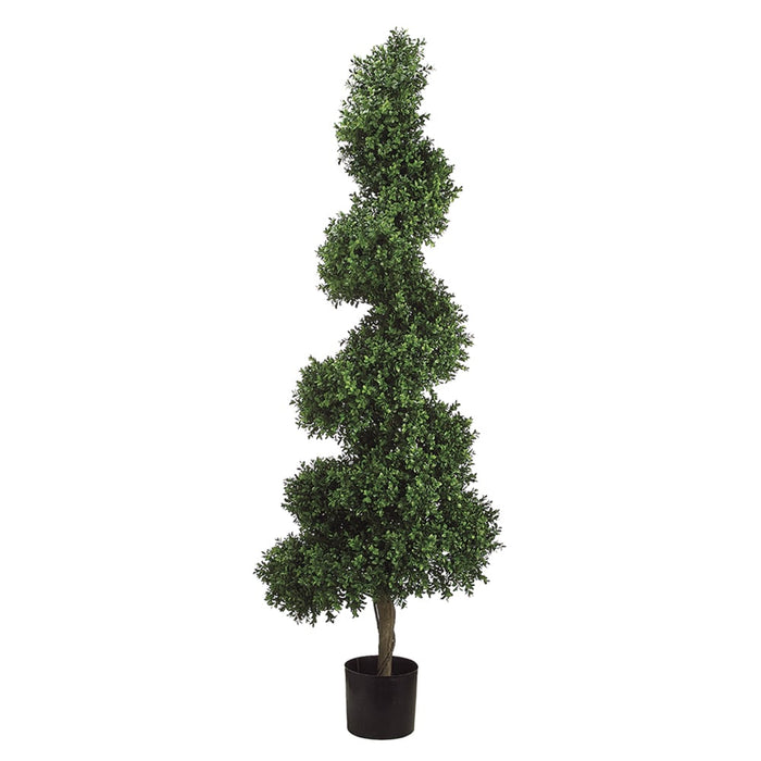 5'6" Boxwood Spiral Artificial Topiary Tree w/Pot Indoor/Outdoor - LPB270-GR/TT