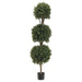 5' Boxwood Triple Ball-Shaped Artificial Topiary Tree w/Pot Indoor/Outdoor - LPB275-GR/TT