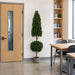 6' Boxwood Ball & Cone-Shaped Artificial Topiary Tree w/Pot -Green - LPB295-GR/TT