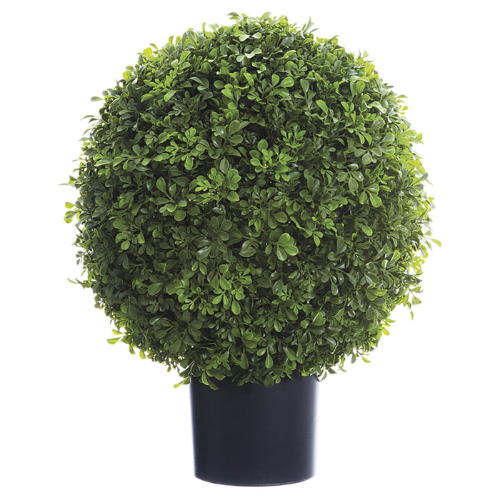 1'10" Boxwood Ball-Shaped Artificial Topiary Tree w/Pot Indoor/Outdoor -Green - LPB350-GR