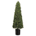 4'1" Boxwood Cone-Shaped Artificial Topiary Tree w/Pot Indoor/Outdoor -Green - LPB359-GR