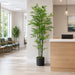 7' Bamboo Silk Tree w/Pot -1,980 Leaves -Green (Pack of 2) - LPB427-