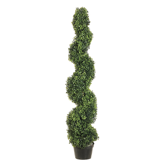 4' Pond Boxwood Spiral Artificial Topiary Tree w/Pot -Green (Pack of 2) - LPB714-GR