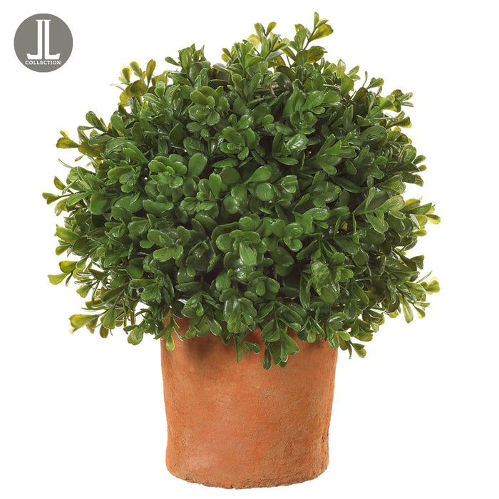 1' Boxwood Ball-Shaped Artificial Topiary Tree w/Clay Pot -Green (Pack of 4) - LPB825-GR
