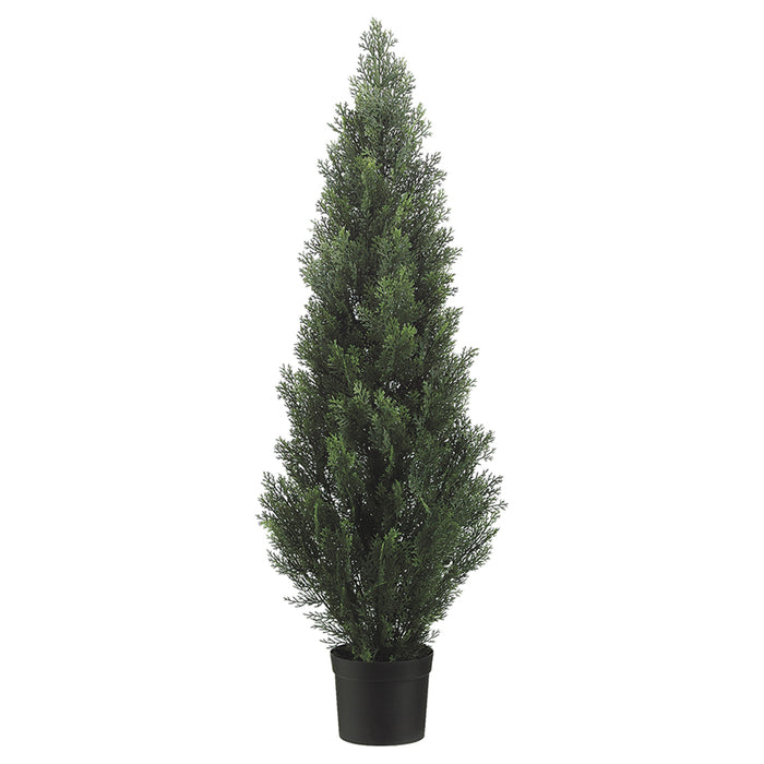 4' Cedar Cone-Shaped Artificial Topiary Tree w/Pot Indoor/Outdoor -Green (pack of 2) - LPC044-GR