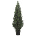 4' Cedar Cone-Shaped Artificial Topiary Tree w/Pot Indoor/Outdoor -Green (pack of 2) - LPC044-GR