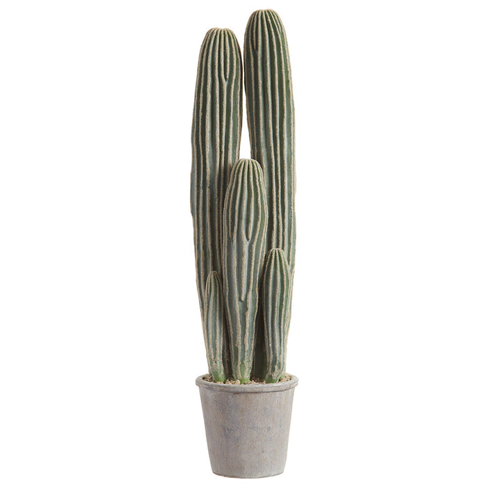 27" Artificial Column Cactus Plant w/Papier Mache Pot -Green (pack of 2) - LPC144-GR