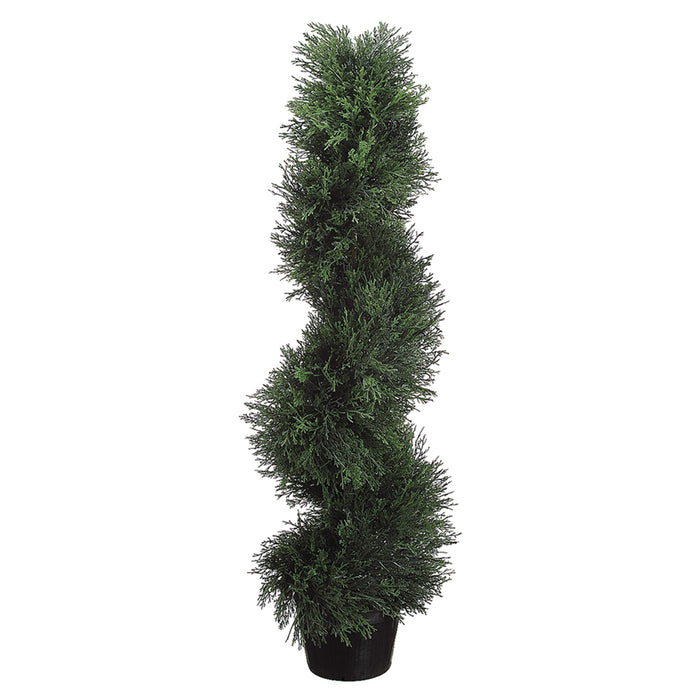 3' Cedar Spiral Artificial Topiary Tree w/Pot Indoor/Outdoor (pack of 4) - LPC813-GR