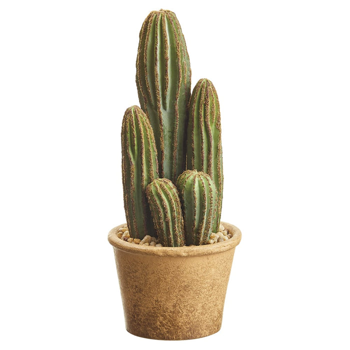 9.5" Artificial Column Cactus Plant w/Papier Mache Pot -Green (pack of 6) - LPC949-GR