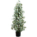 43" Silk Eucalyptus Cone-Shaped Topiary w/Plastic Pot -Green/Gray (pack of 2) - LPE021-GR/GY