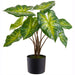 22" Elephant Ear Leaf Silk Plant w/Plastic Pot -Green (Pack of 2) - LPE092-GR/TT