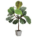 23" Fiddle Leaf Fig Silk Plant w/Wood Planter -Green (pack of 4) - LPF013-GR