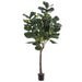 6'11" Fiddle Leaf Fig Silk Tree w/Plastic Pot -Green - LPF140-GR