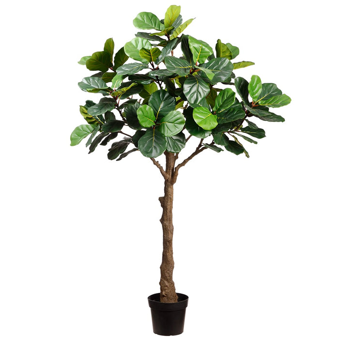 6'10" Silk Fiddle Leaf Fig Tree w/Plastic Pot -Green - LPF171-GR