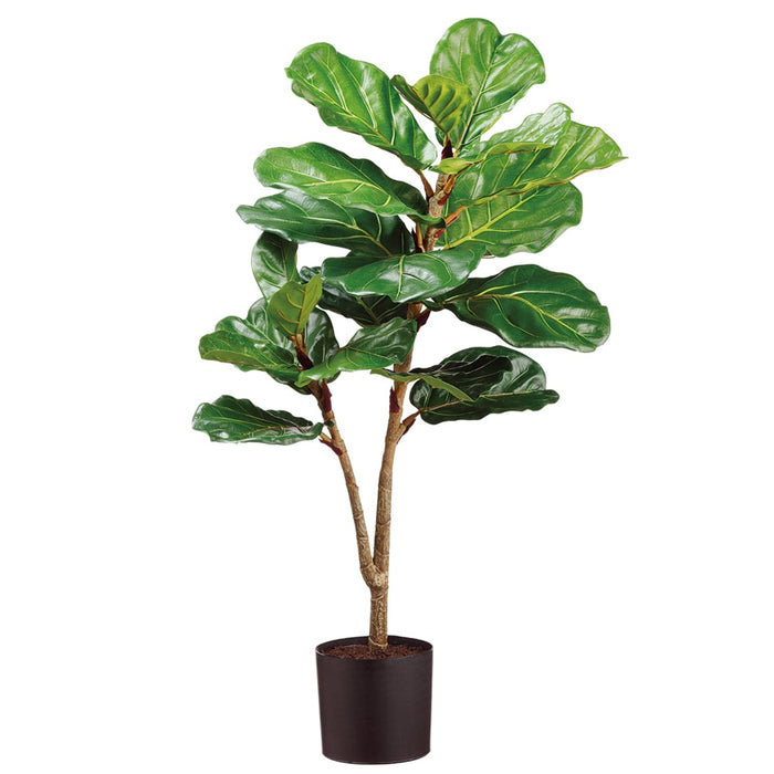 3'4" Silk Fiddle Leaf Fig Plant w/Plastic Pot -Green - LPF223-GR