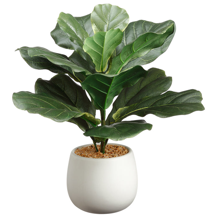 15.75" Silk Fiddle Leaf Fig Plant w/Ceramic Pot -Green (pack of 6) - LPF715-GR