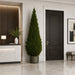 6'10" Juniper Teardrop-Shaped Artificial Topiary Tree w/Pot -Green - LPJ188-GR