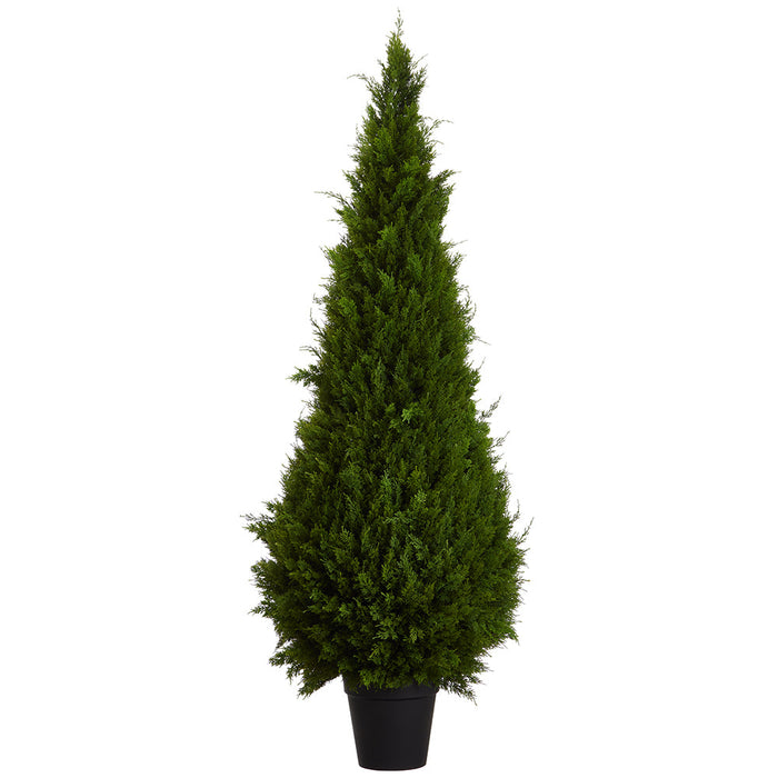 6'10" Juniper Teardrop-Shaped Artificial Topiary Tree w/Pot -Green - LPJ188-GR