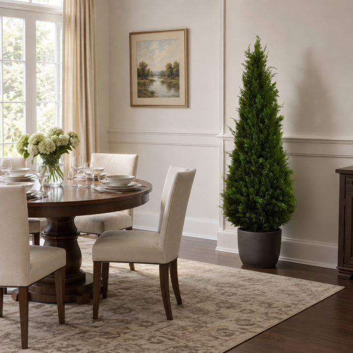5'3" Juniper Teardrop-Shaped Artificial Topiary Tree w/Pot -Green - LPJ189-GR