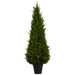 5'3" Juniper Teardrop-Shaped Artificial Topiary Tree w/Pot -Green - LPJ189-GR