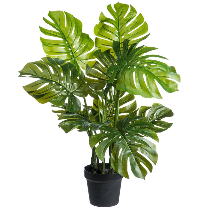 26" Silk Split Philodendron Monstera Leaf Plant w/Plastic Pot -Green (pack of 2) - LPM026-GR