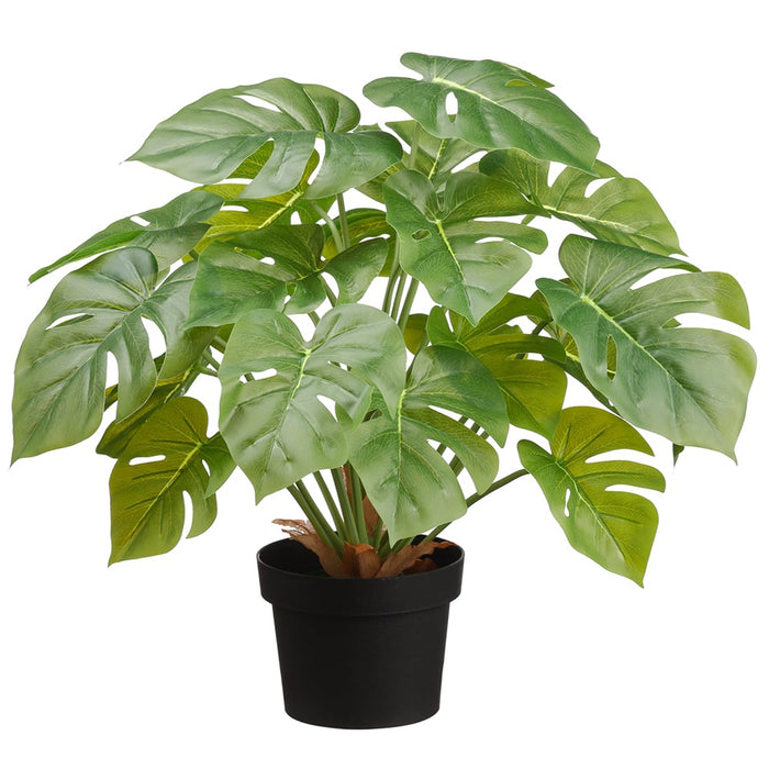 18.75" Split Philodendron Monstera Leaf Silk Plant w/Plastic Pot -Green (pack of 6) - LPM135-GR