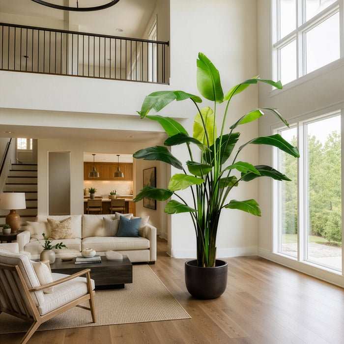 8' Bird Of Paradise Silk Plant w/Plastic Pot -Green (Pack of 2) - LPP008-GR