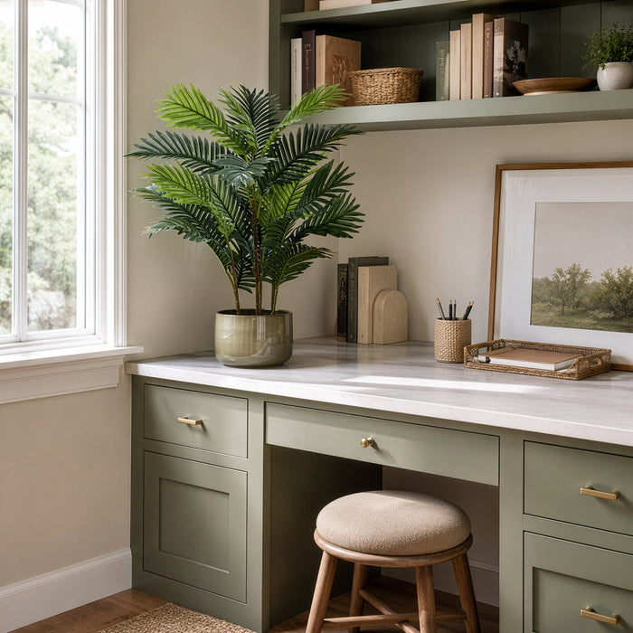 30" Bella Parlor Palm Silk Tree w/Pot -Green (Pack of 4) - LPP026-GR