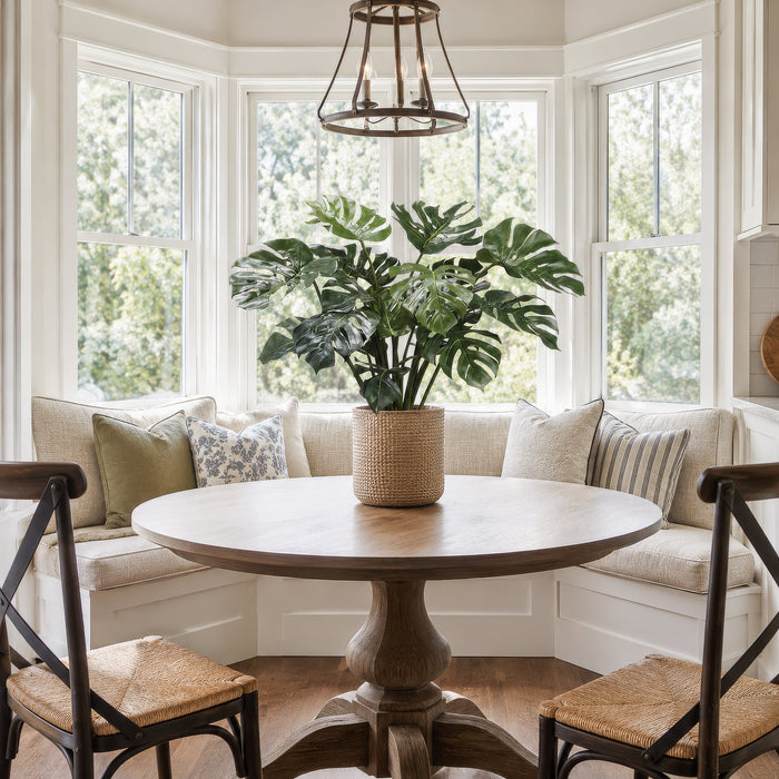 34" Silk Split Philodendron Monstera Leaf Plant w/Pot -Green (Pack of 2) - LPP110-GR