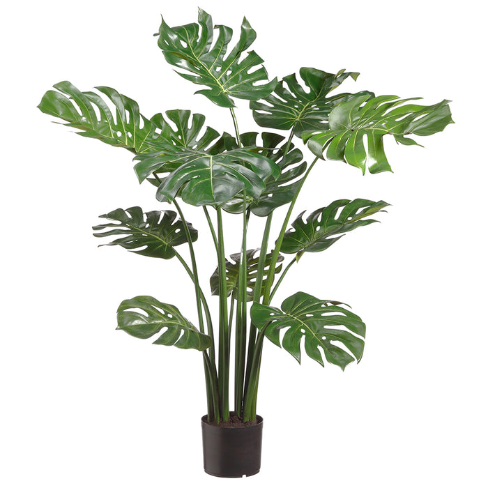 4' Silk Split Philodendron Monstera Plant w/Plastic Pot -Green (pack of 2) - LPP113-GR