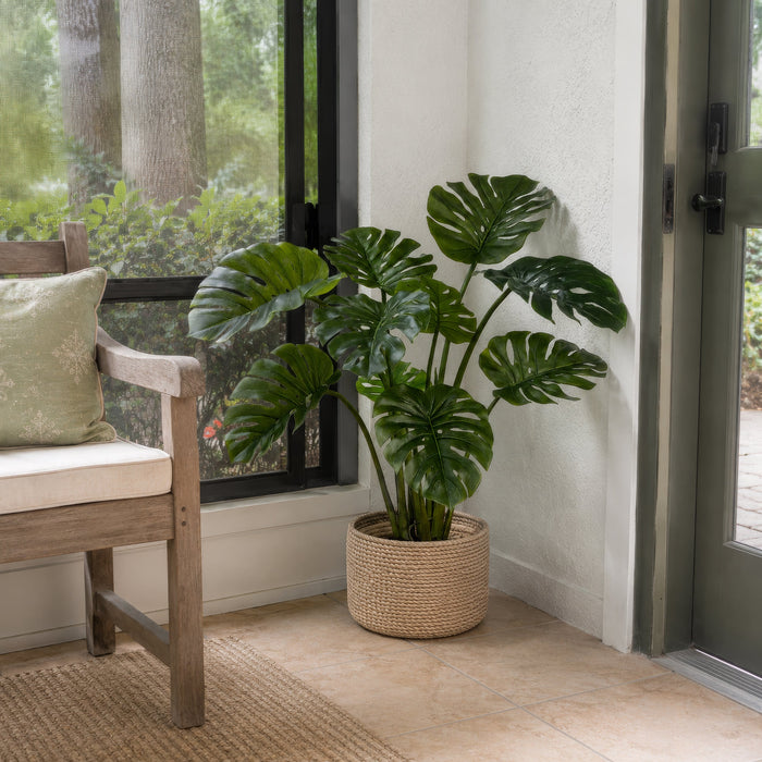 39" Split Leaf Philodendron Monstera Silk Plant w/Pot -Green (Pack of 2) - LPP120-GR/TT