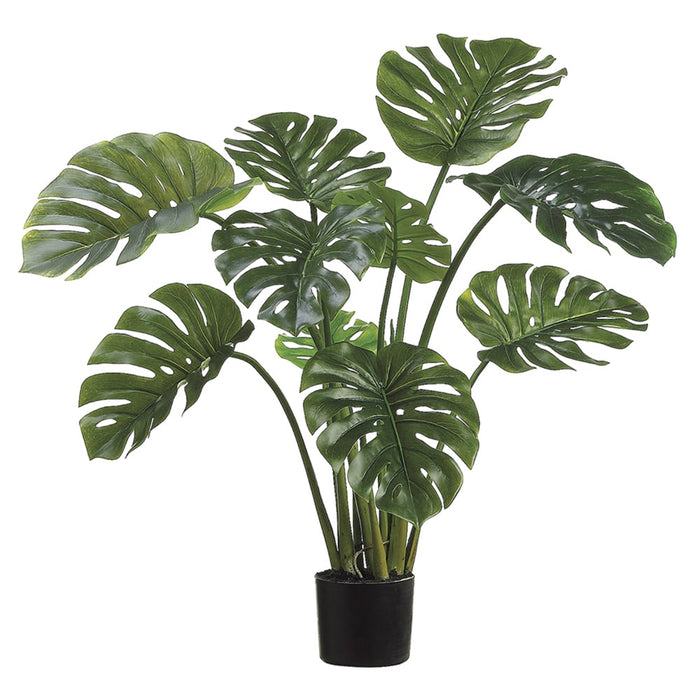 39" Split Leaf Philodendron Monstera Silk Plant w/Pot -Green - LZP120-GR/TT