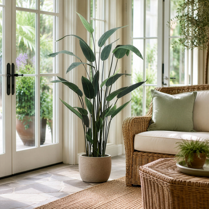5'4" Water Canna Silk Plant w/Pot -Green (Pack of 2) - LPP160-GR