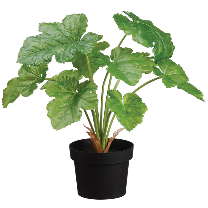 16.5" Pelargonium Leaf Silk Plant w/Plastic Pot -Green (pack of 6) - LPP175-GR