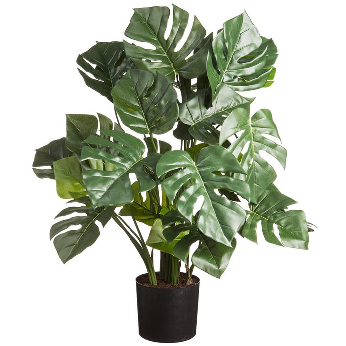 28" Silk Split Philodendron Monstera Plant w/Plastic Pot -Green (pack of 2) - LPP330-GR