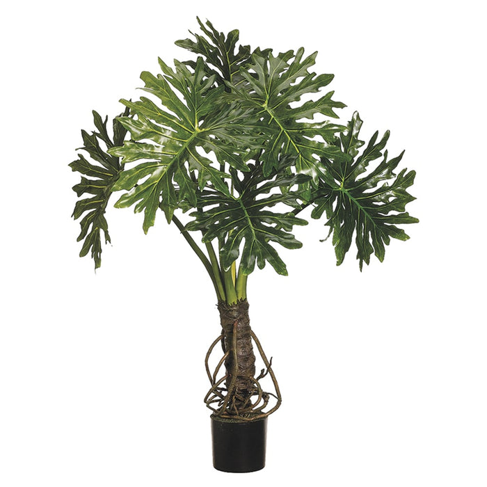 artificial philodendron house plants 4' Split Leaf Philodendron Monstera Silk Plant w/Pot -Green — Silks Are Forever